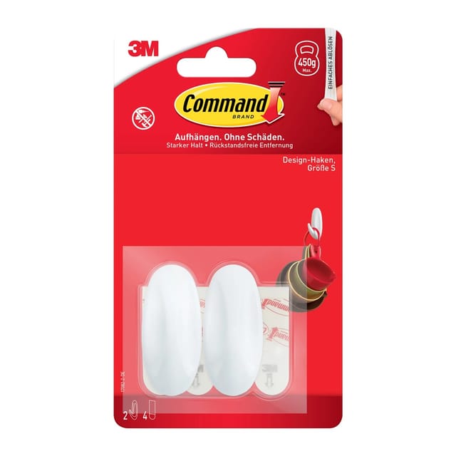Command Designer-Haken-Set Klein Weiß 6 Stück