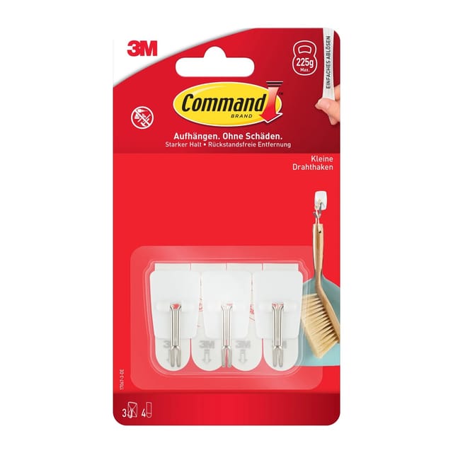 Command Drahthaken Klein Weiß 7 Stück