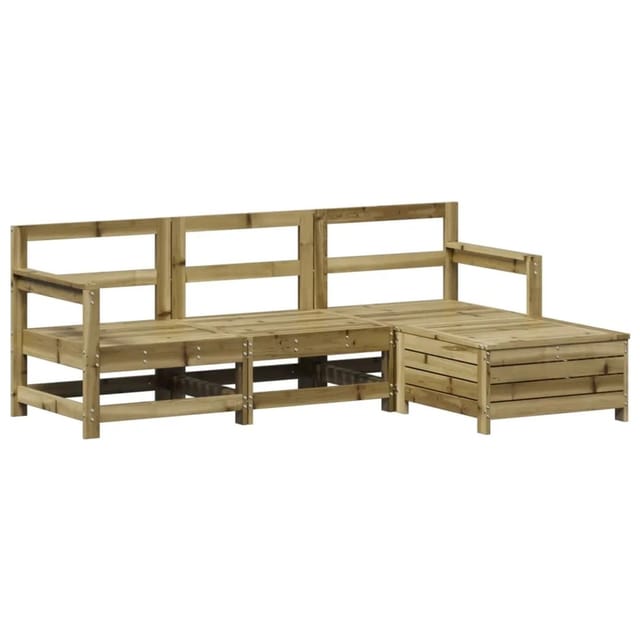 vidaXL 4-Tlg Garten-Sofagarnitur Kiefernholz Imprägniert 3250803