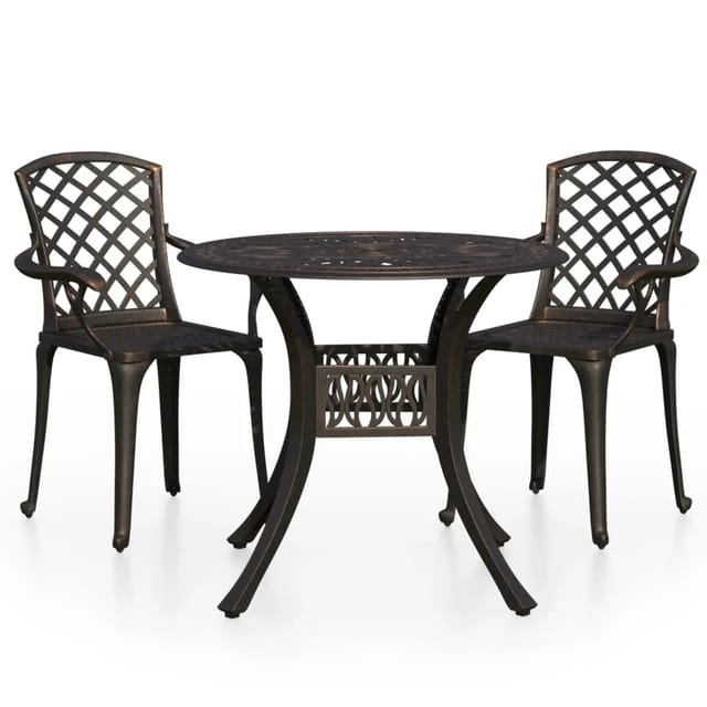 vidaXL 3-Tlg Bistro-Set Aluminiumguss Bronzen 3070583