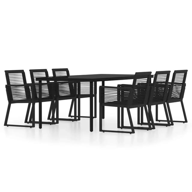 vidaXL 7-Tlg Garten-Essgruppe Schwarz 3099153