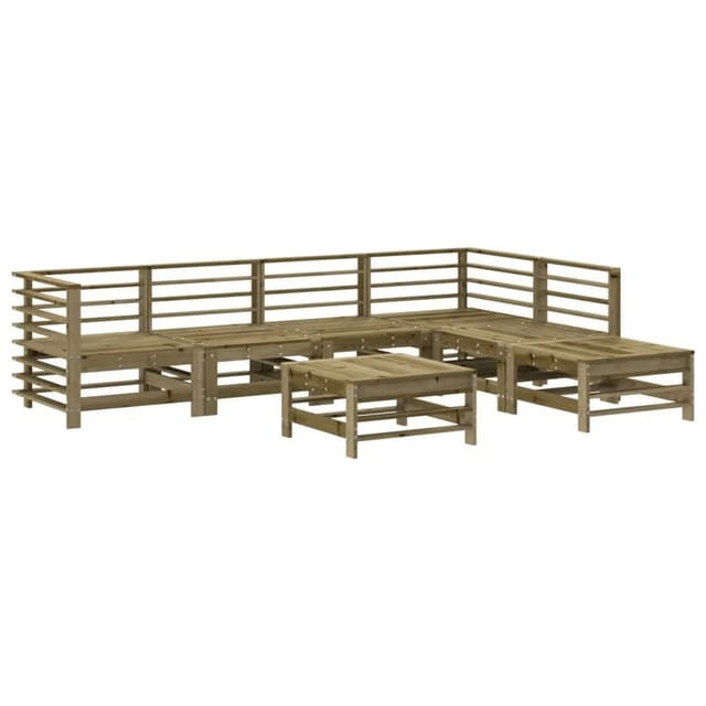 vidaXL 7-Tlg Garten-Lounge-Set Kiefernholz Imprägniert 3186444