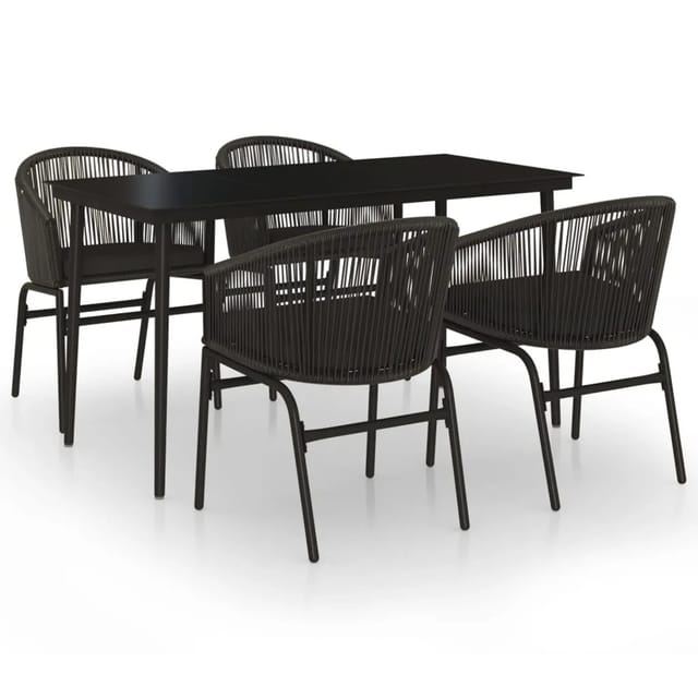 vidaXL 5-Tlg Garten-Essgruppe Schwarz 3099241