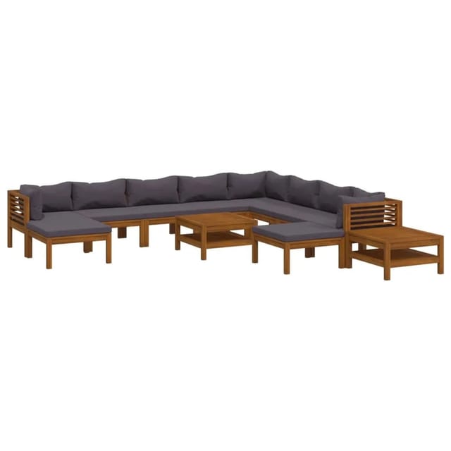 vidaXL 12-Tlg Garten-Lounge-Set mit Auflage Massivholz Akazie 3086912
