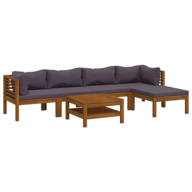 vidaXL 6-Tlg Garten-Lounge-Set mit Auflage Massivholz Akazie 3086897