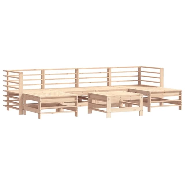 vidaXL 7-Tlg Garten-Lounge-Set Massivholz Kiefer 3186396