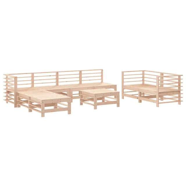 vidaXL 9-Tlg Garten-Lounge-Set Massivholz Kiefer 3186298