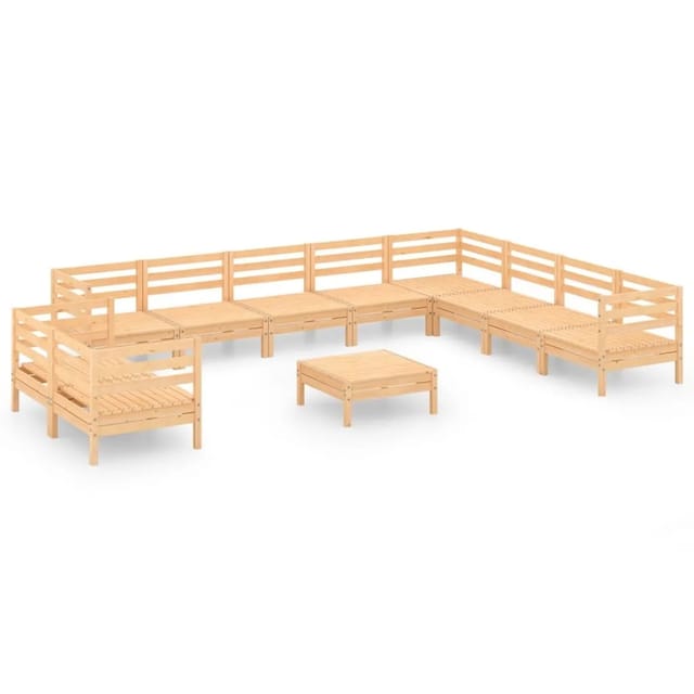 vidaXL 11-Tlg Garten-Lounge-Set Massivholz Kiefer 3083199