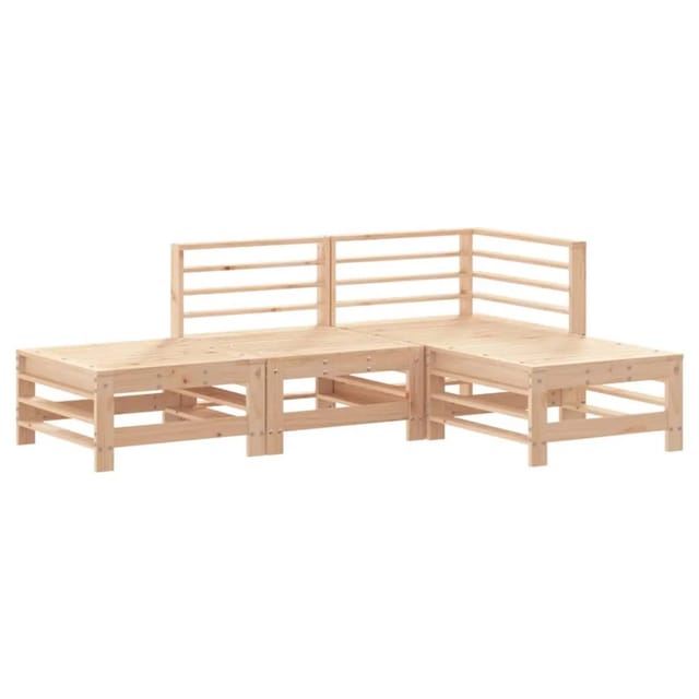 vidaXL 4-Tlg Garten-Lounge-Set Massivholz Kiefer 3186501