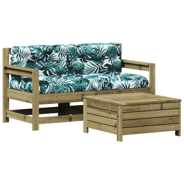 vidaXL 3-Tlg Garten-Lounge-Set mit Kissen Kiefernholz Imprägniert 3250767