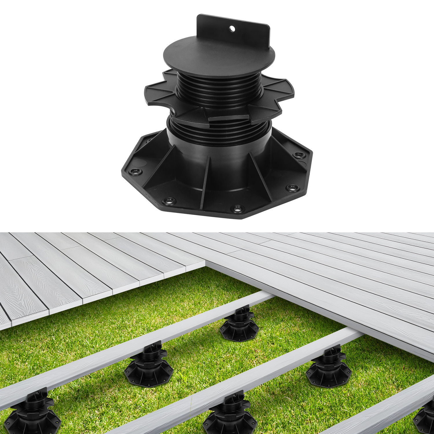 Jiubiaz Stelzlager Höhenverstellbar 100 Stück Stellfuss 60-140mm Plattenlager - Stelzlager Für Terrassenplatten-unterkonstruktion Holz, Wpc Und Stein