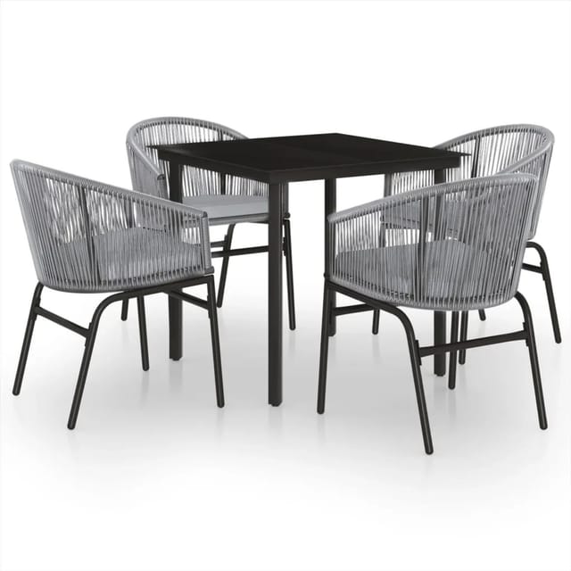 vidaXL 5-Tlg Garten-Essgruppe Grau 3099234