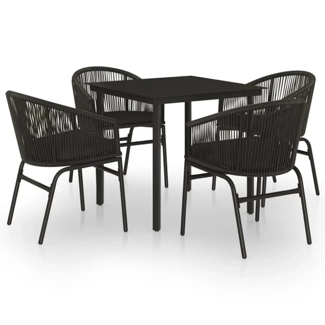 vidaXL 5-Tlg Garten-Essgruppe Schwarz 3099222