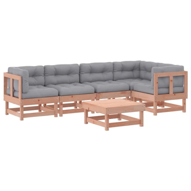vidaXL 6-Tlg Garten-Lounge-Set mit Kissen Massivholz Douglasie 3185988