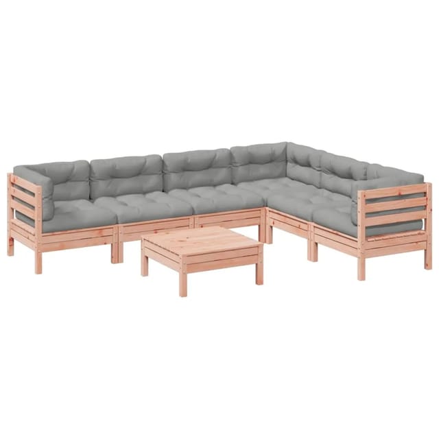 vidaXL 7-Tlg Garten-Sofagarnitur mit Kissen Massivholz Douglasie 3299472