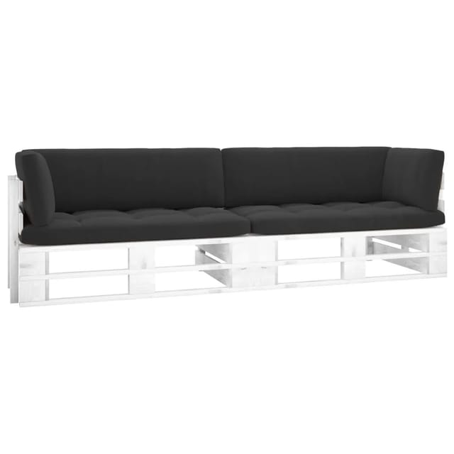 vidaXL 2-Sitzer-Palettensofa Weiß Imprägniertes Kiefernholz 3066644