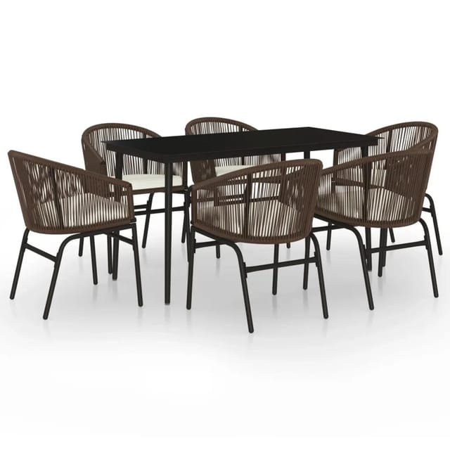 vidaXL 7-Tlg Garten-Essgruppe Braun 3099248