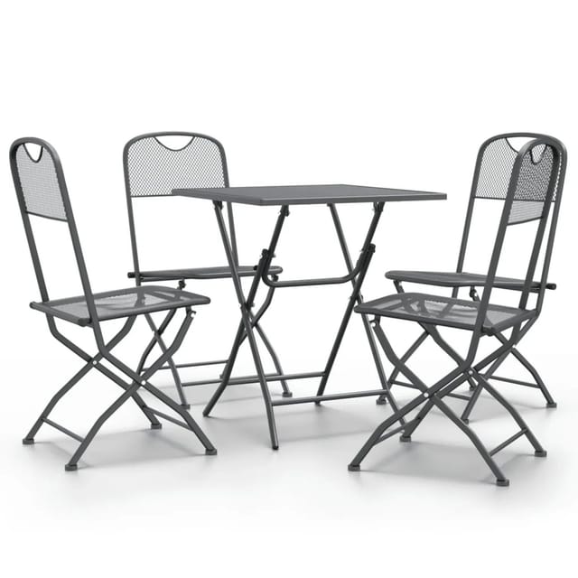 vidaXL 5-Tlg Garten-Essgruppe Streckmetall Anthrazit 3084716