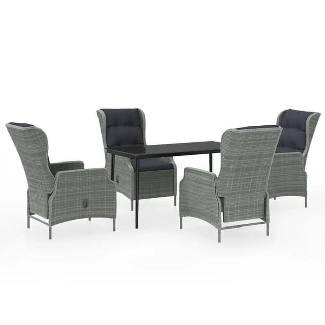 vidaXL 5-Tlg Garten-Essgruppe Hellgrau 3099663