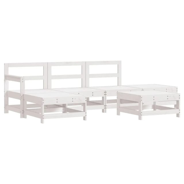 vidaXL 6-Tlg Garten-Lounge-Set Weiß Massivholz Kiefer 3186320