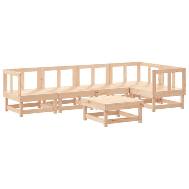 vidaXL 6-Tlg Garten-Lounge-Set Massivholz Kiefer 3186445