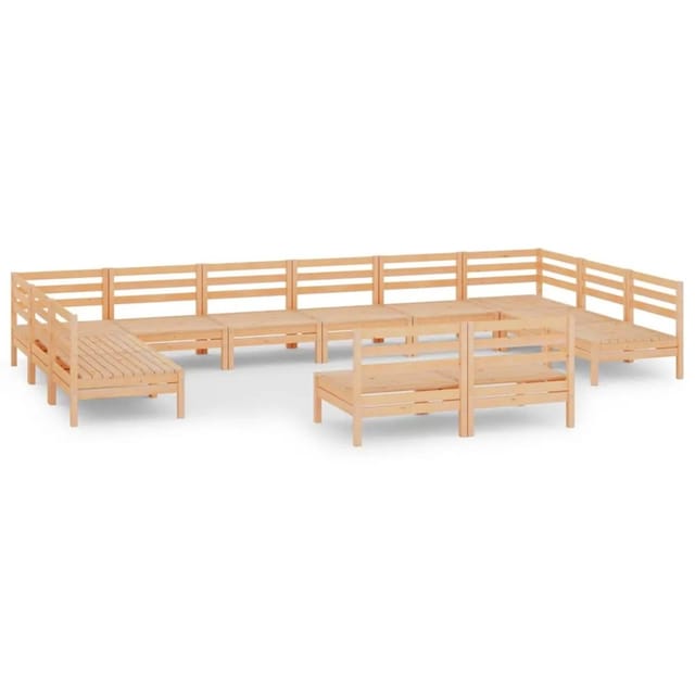 vidaXL 12-Tlg Garten-Lounge-Set Massivholz Kiefer 3083454