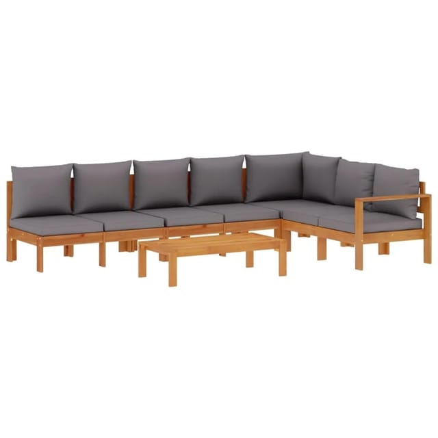 vidaXL 5-Tlg Garten-Sofagarnitur mit Kissen Massivholz Akazie 3214872