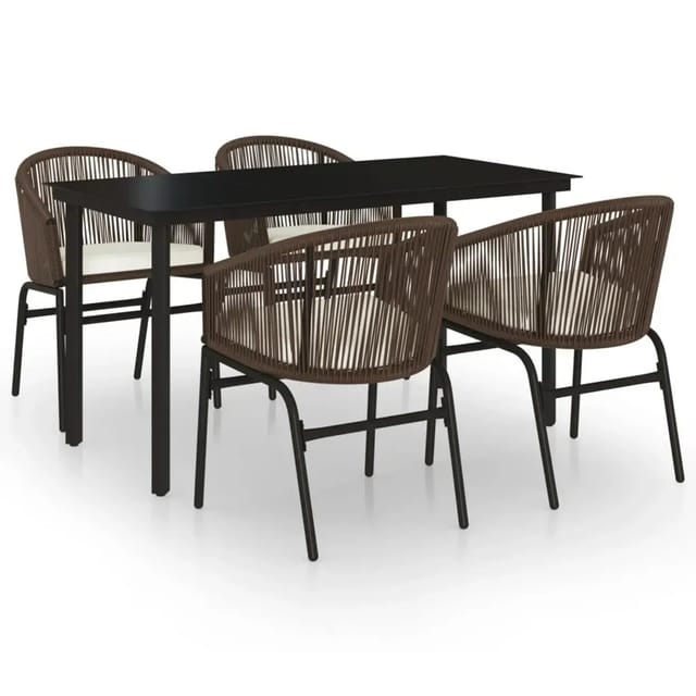 vidaXL 5-Tlg Garten-Essgruppe Braun 3099229