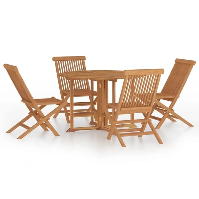 vidaXL 5-Tlg Garten-Essgruppe Klappbar Massivholz Teak 3096573