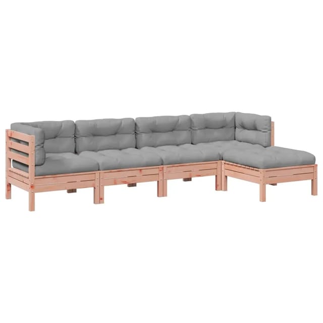 vidaXL 5-Tlg Garten-Sofagarnitur mit Kissen Massivholz Douglasie 3299394