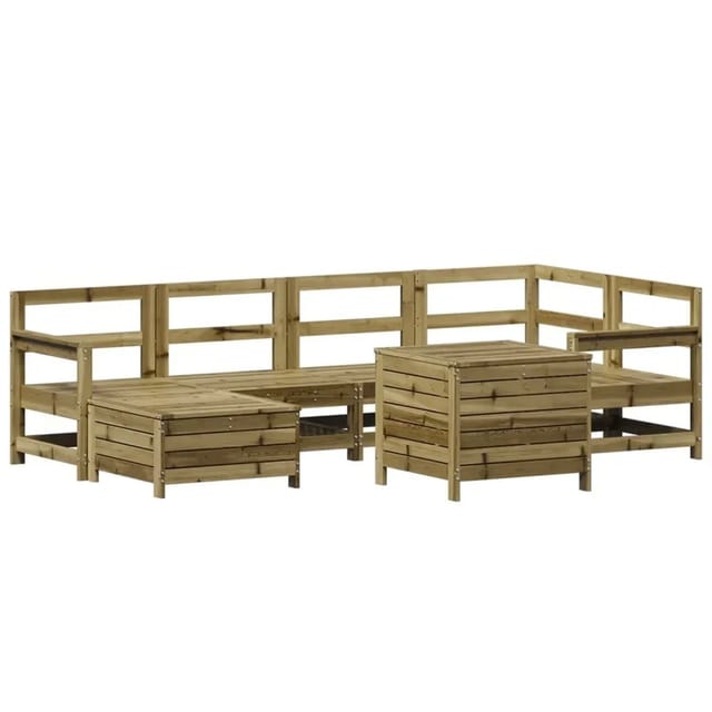 vidaXL 7-Tlg Garten-Sofagarnitur Kiefernholz Imprägniert 3250987