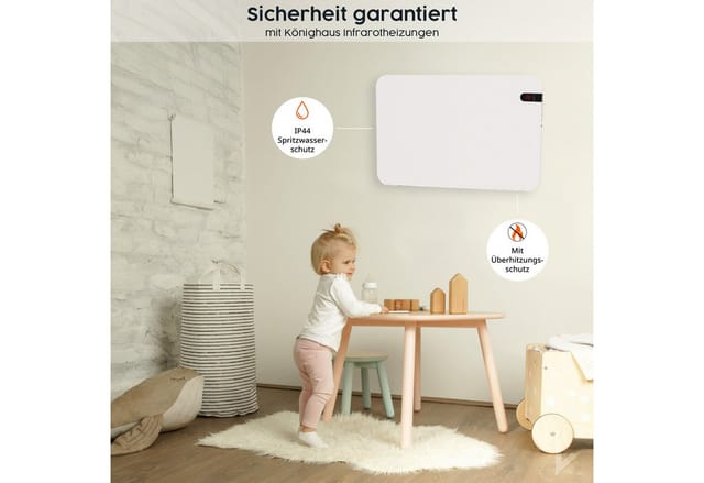 Könighaus Smart Dual Infrarotheizung 450 W Weiß