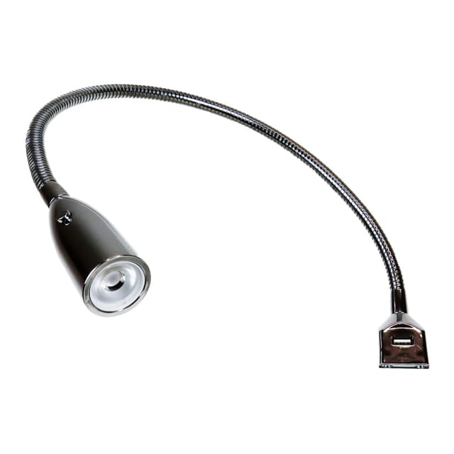 kalb Flexible LED Bettleuchte Silbergrau Warmweiß Leseleuchte Mit Integrierter USB Ladefunktion 1er Set Chrom