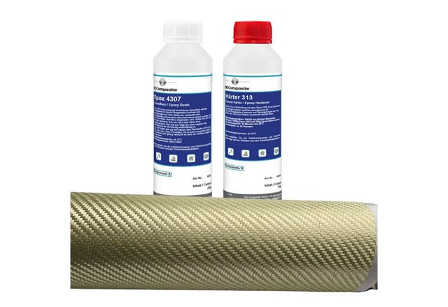 DD Composite 375g GFK Epoxidharz + 1m² Aramidgewebe 170g/m² Köper