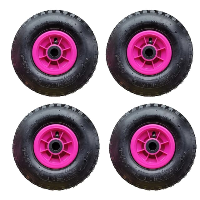 TRUTZHOLM 4x Sackkarrenrad 260x85mm 3.00-4 Luftrad Nabenlänge 75mm 4PR Pink