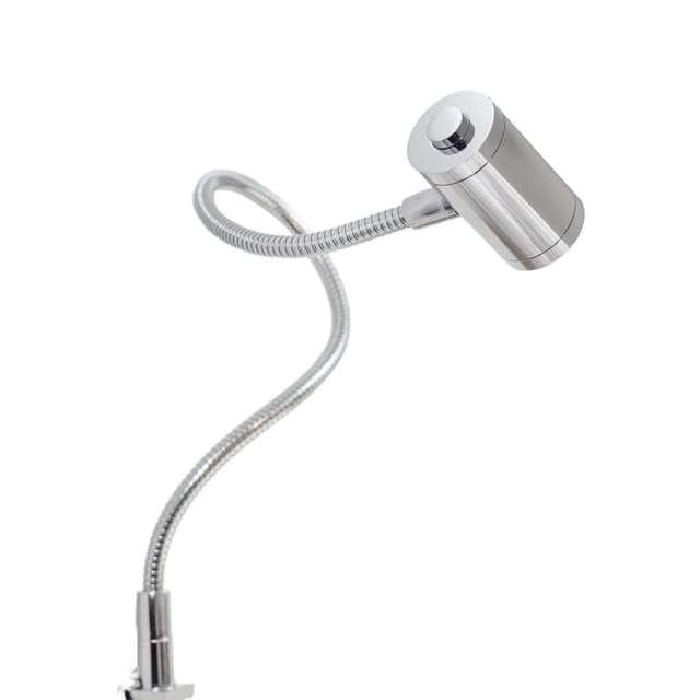 kalb LED Bettleuchte Silbergrau 3W Warmweiß Leseleuchte Aufbauleuchte Nachttischlampe 1er Set Chrom