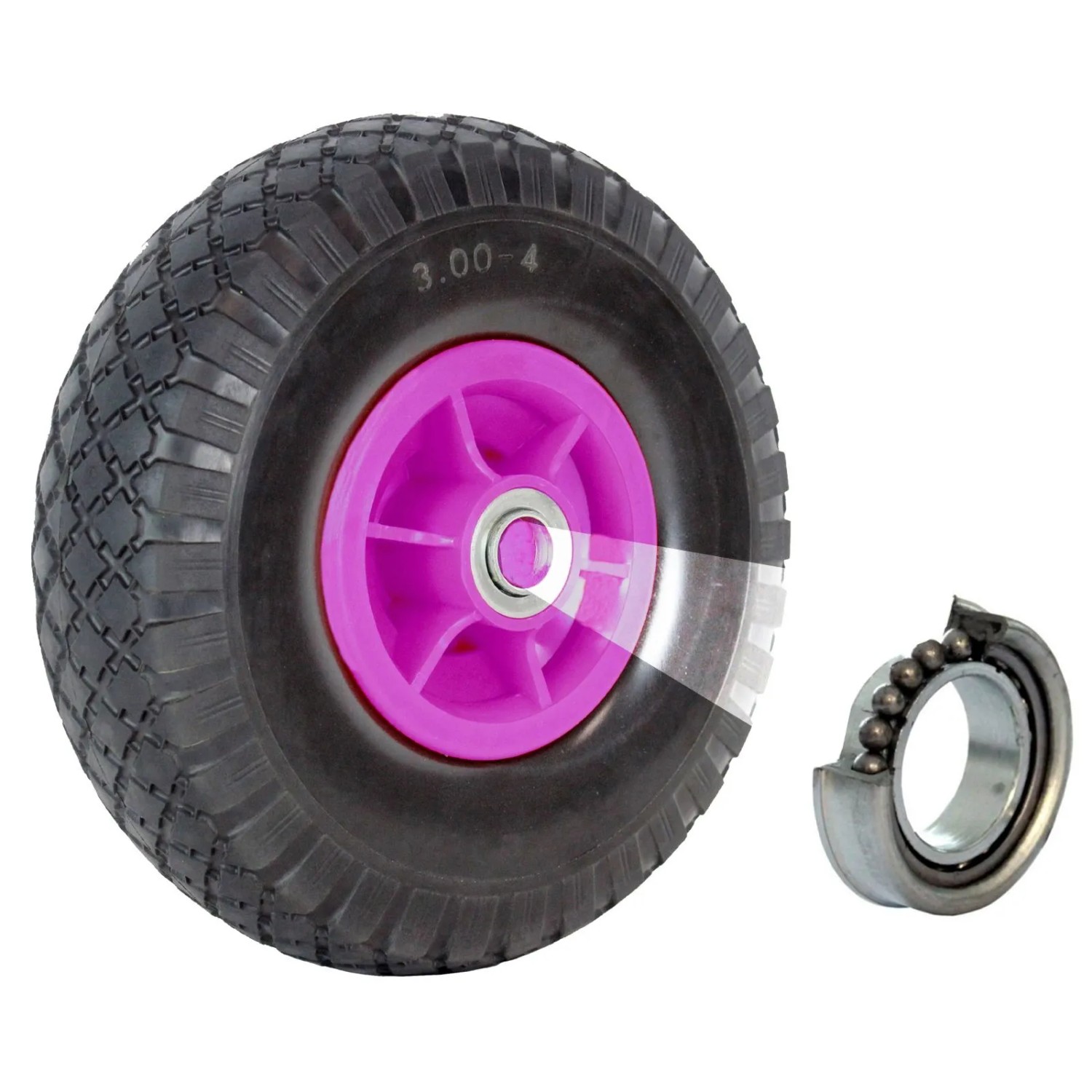 TRUTZHOLM Sackkarrenrad 260x85mm 3.00-4 Nabenlänge 60mm Kugellager Pink
