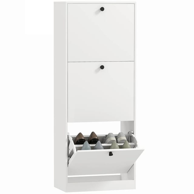 HOMCOM Schuhschrank Spanplatte 47L x 26B x 120H cm Weiß