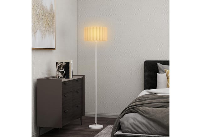 HOMCOM Stehlampe Metall Kunststoff 35L x 35B x 153H cm Weiß