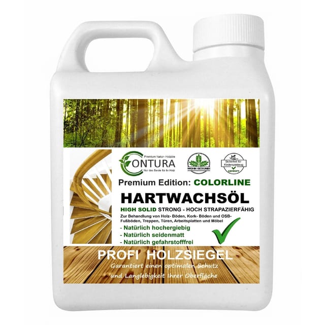 Contura Hartwachsöl Colorline FARBIG Fußbodenöl Parkettöl Möbelöl Holzöl 1 Liter 12 Nightly