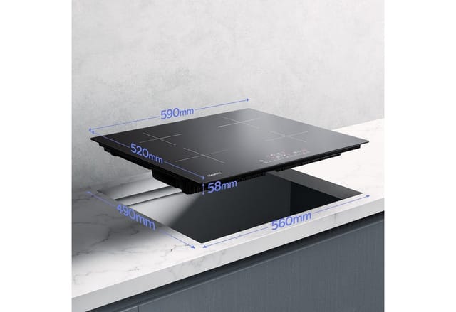 CIARRA Induktionskochfeld 60 cm 4-Zonen Einbau Induktionskochfeld Booster VM4BBIH
