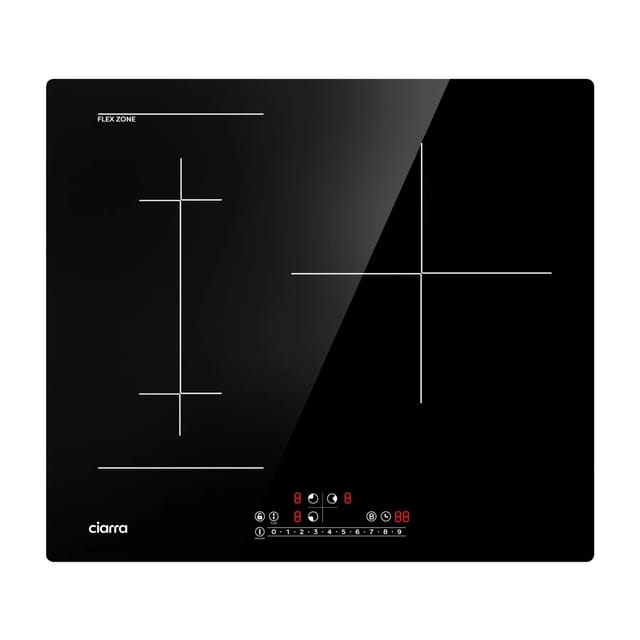 CIARRA Induktionskochfeld 60 cm 3-Zonen 9 Stufen BOOST Flex Zone VM3BFBIH