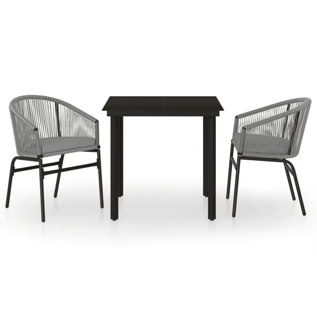 vidaXL 3-Tlg Garten-Essgruppe Grau 3099233
