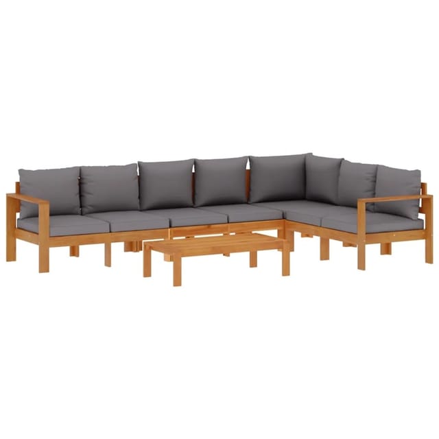 vidaXL 5-Tlg Garten-Sofagarnitur mit Kissen Massivholz Akazie 3214863