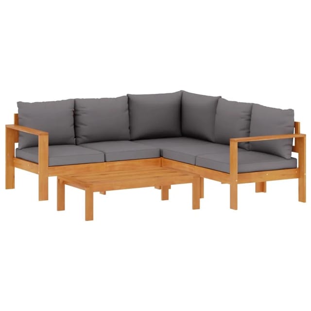 vidaXL 4-Tlg Garten-Sofagarnitur mit Kissen Massivholz Akazie 3214861