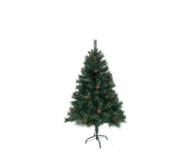 Svita Weihnachtsbaum Künstlich Mit Tannenzapfen Und Beeren 371 Zweig-Spitzen Inkl. Ständer Luvi-Nadeln 150cm