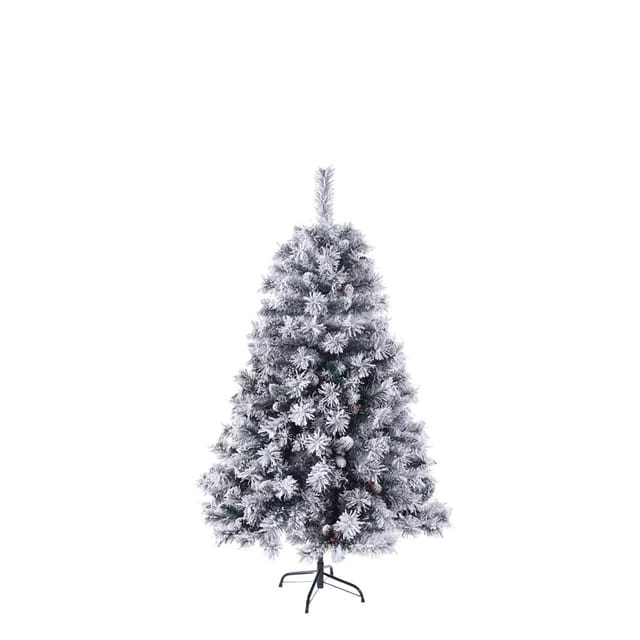 Svita Weihnachtsbaum Künstlich Schnee Mit Tannenzapfen Und Beeren 371 Zweig-Spitzen Inkl. Ständer Luvi-Nadeln 150cm