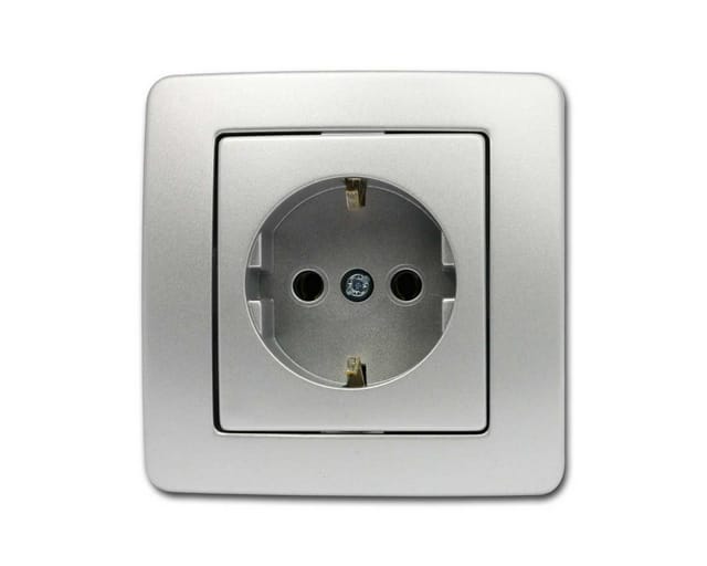 TEM EKONOMIK Schuko Steckdose Silber 250V16A UP