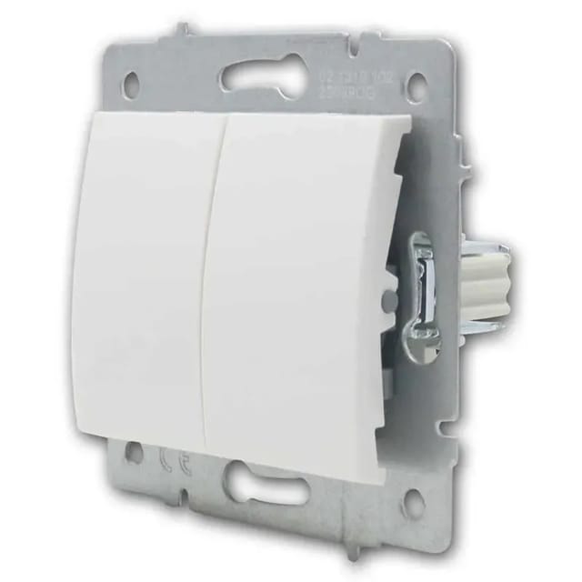 Kanlux LOGI 2-Fach Taster Weiß 250V10A ohne Rahmen