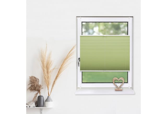 Deco-Raum Plissee Basic ohne Bohren 40x150cm Hellgrün Blickdicht Klemmfix